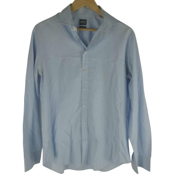 Armani Collezioni Long Sleeve Slim Fit Button Up Shirt Blue Size 42 - Picture 1 of 5